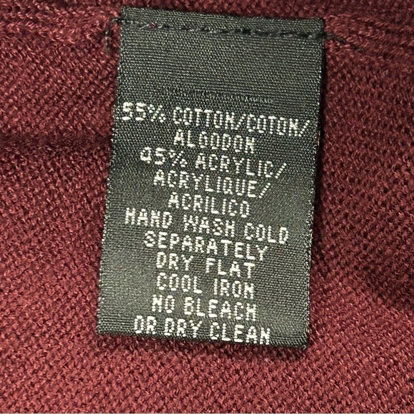 Kenneth Cole Mens Knit Turtleneck Sweater Raglan Sleeves Maroon Red Large - Picture 14 of 15